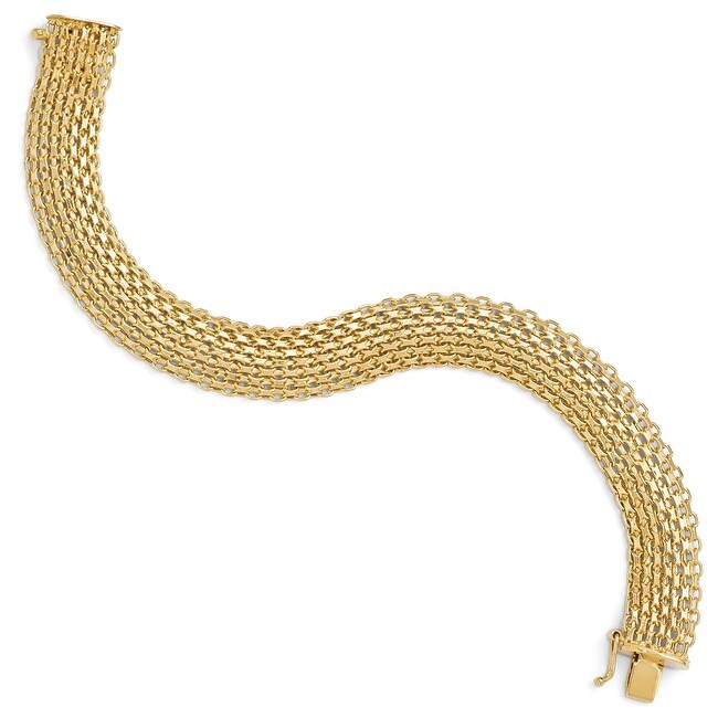 Italian 14k Gold Polished Bracelet - 8 inches